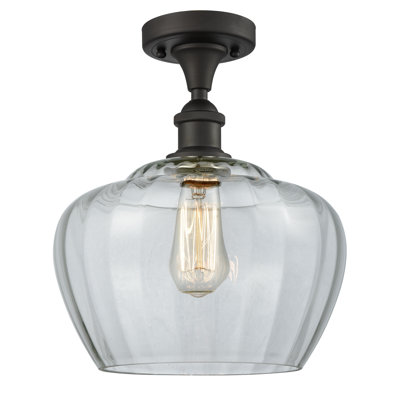 Renee Single Light Glass Semi Flush Mount