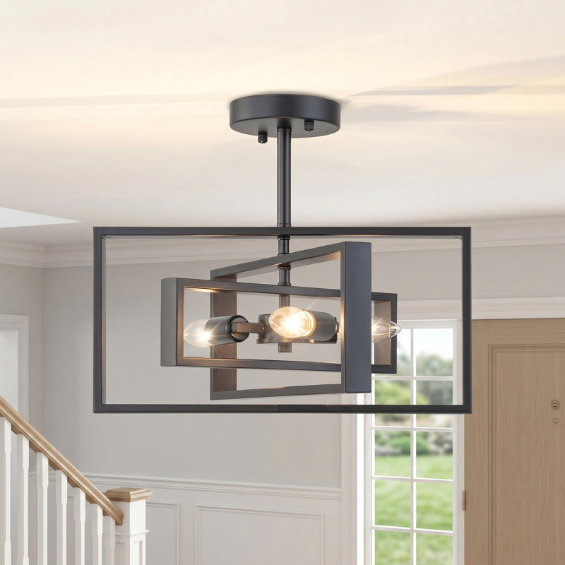 3-light Modern Semi Flush Mount 