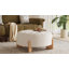 Repose-pieds moderne en chenille capitonnée avec pieds en bois massif pour un salon multifonctionnel comme repose-pieds de table basse ou siège supplémentaire-129911103