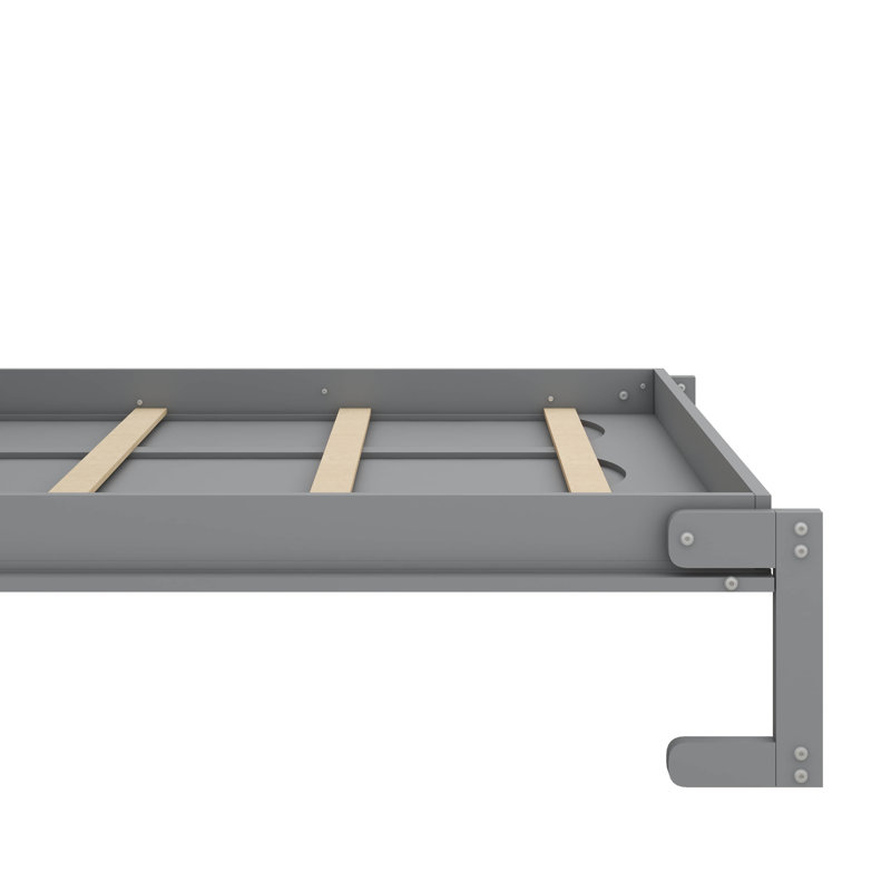 Practical Murphy Bed With Built-In Shelving Units, Gray
