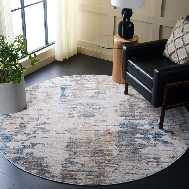 Ellwood Modern 210 Performance Abstract Rug, Round 6'5"