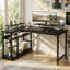 L-Shaped Metal Base Computer Desk