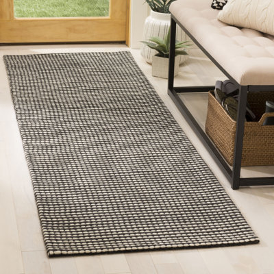 Tapis de couleur unie performance tissé à la main Shemena