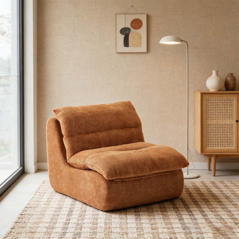 Fauteuil moderne avec assise moelleuse, Orange