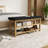 Elegant Rubberwood Frame Shoe Storage Bench-876445461