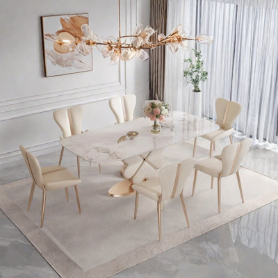 Ensemble de table de salle à manger en acier inoxydable
