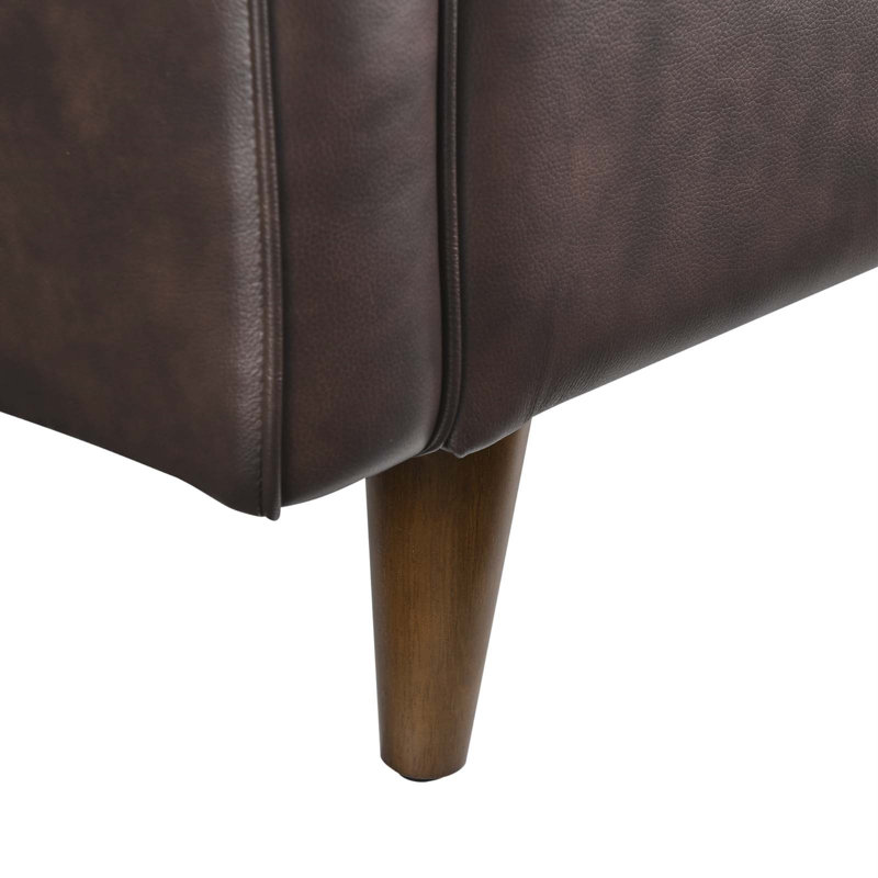 Impart Genuine Leather Loveseat, Brown Genuine Leather