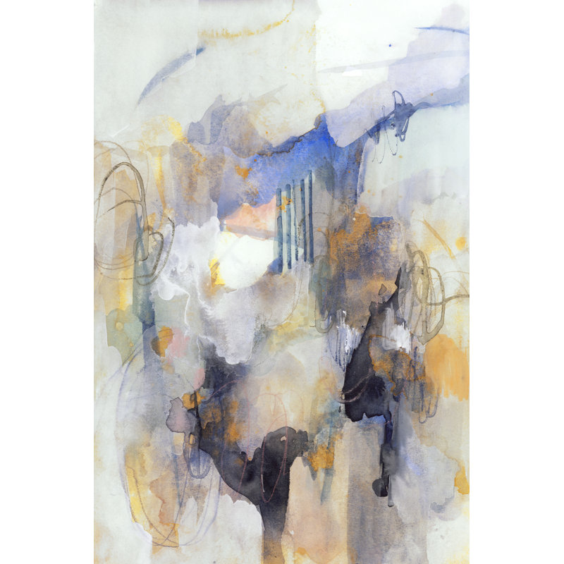 Watercolour Tatter IV by Victoria Barnes - Painting on Canvas, 122cm H x 81cm W, Black Floater Framed