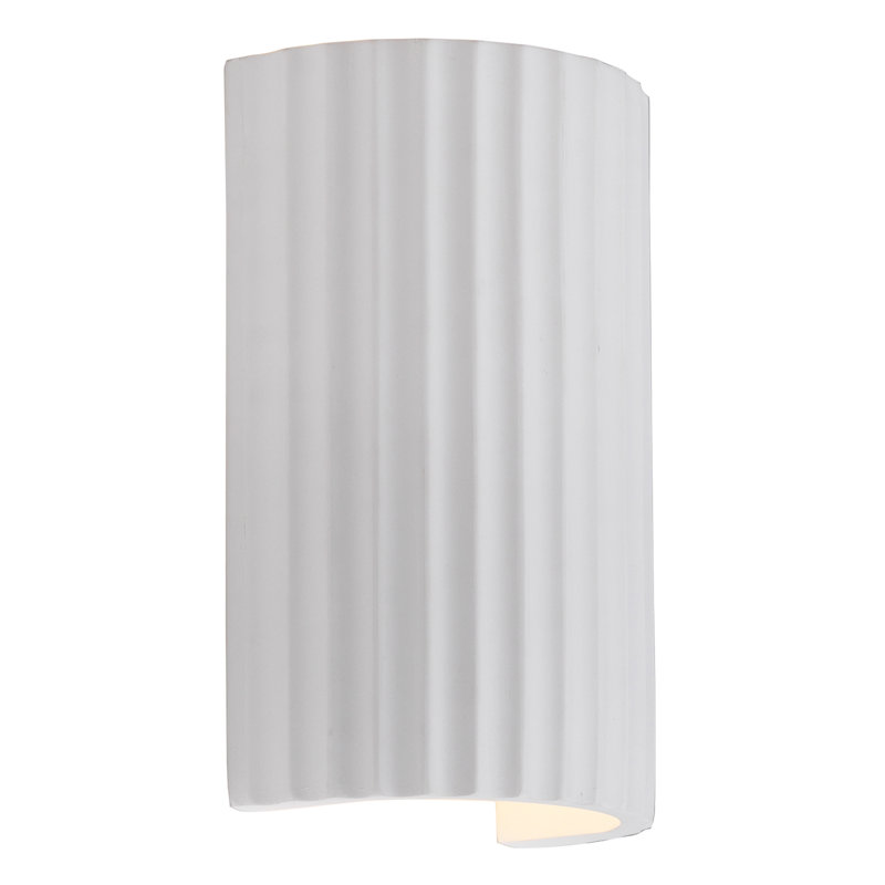 Lesher Ceramic Flush Mounted Sconce, White