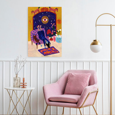 Contemporary Art Colorful Abstract Contemporary Dog Horse Flower Landscape Art