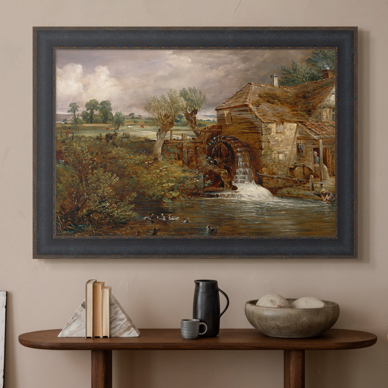 Parham Mill, Gillingham, 1826 - John Constable - Toile encadrée sur mesure, Framed Canvas, Textured Charcoal Bead