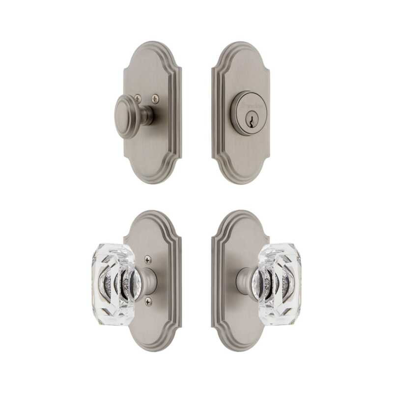 Ensemble de portes d'entrée Grandeur Arc, 2.375", Nickel satiné