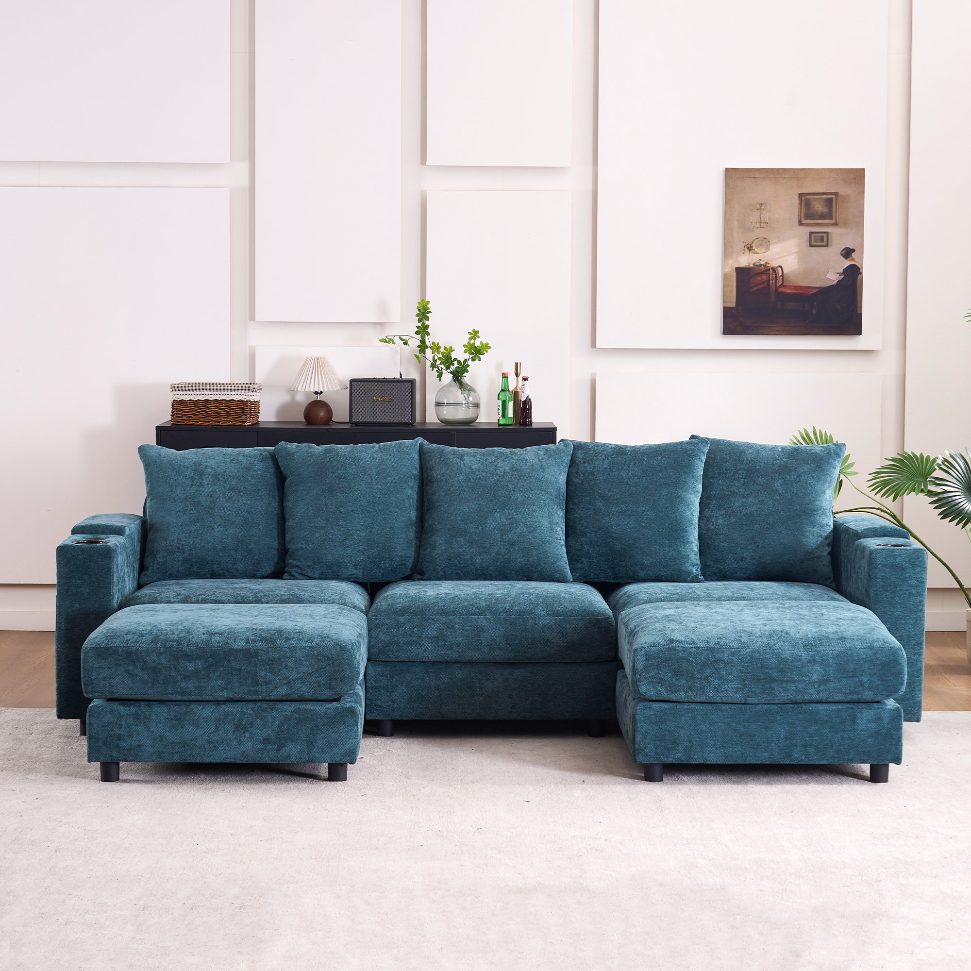 Ebern Designs 109.4 '' sectional sofa, U-shaped modular sofa cloud ...
