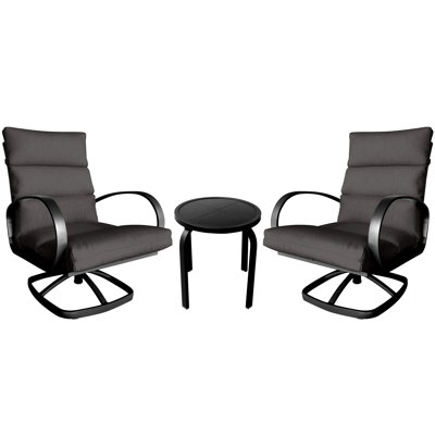 3 Piece Seating Group, Swivel Rocking Chair with 5" Olefin Cushions