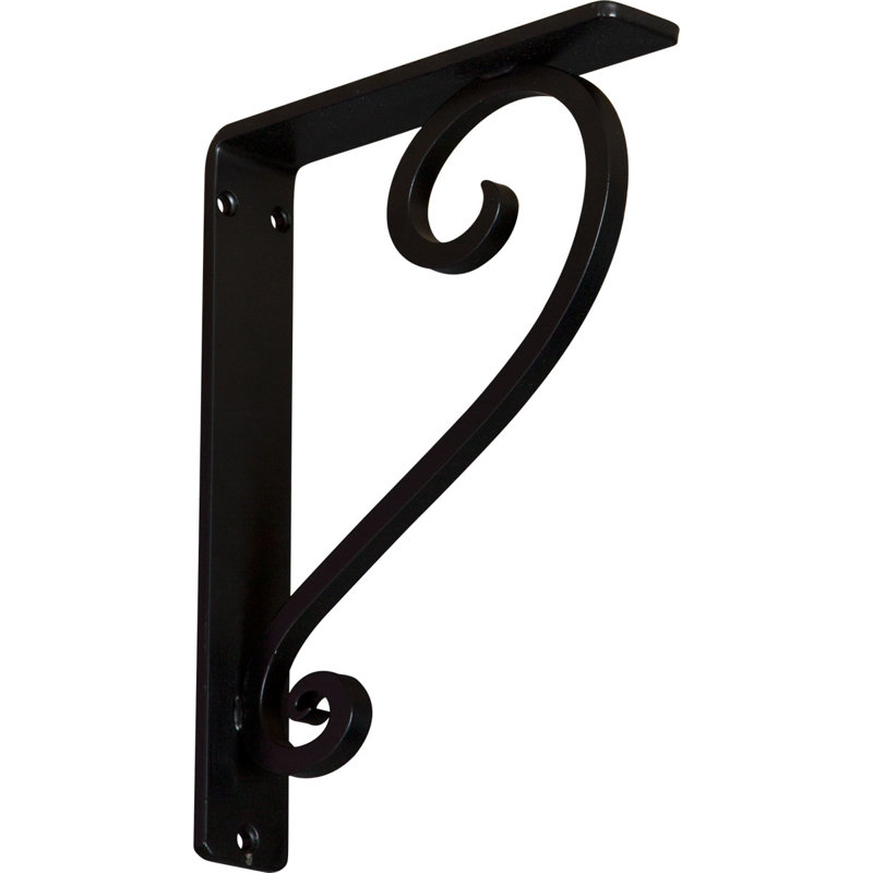 1 1/2"W x 7 1/2"D x 10"H Edwards Wrought Iron Bracket, (Single center brace) (2-Pack), 1.5" x 10"