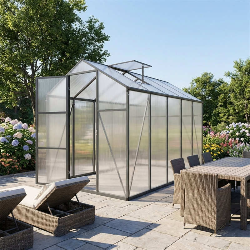 Serre en aluminium 6X10 pi, L 6,1 pi x P 10,1 pi