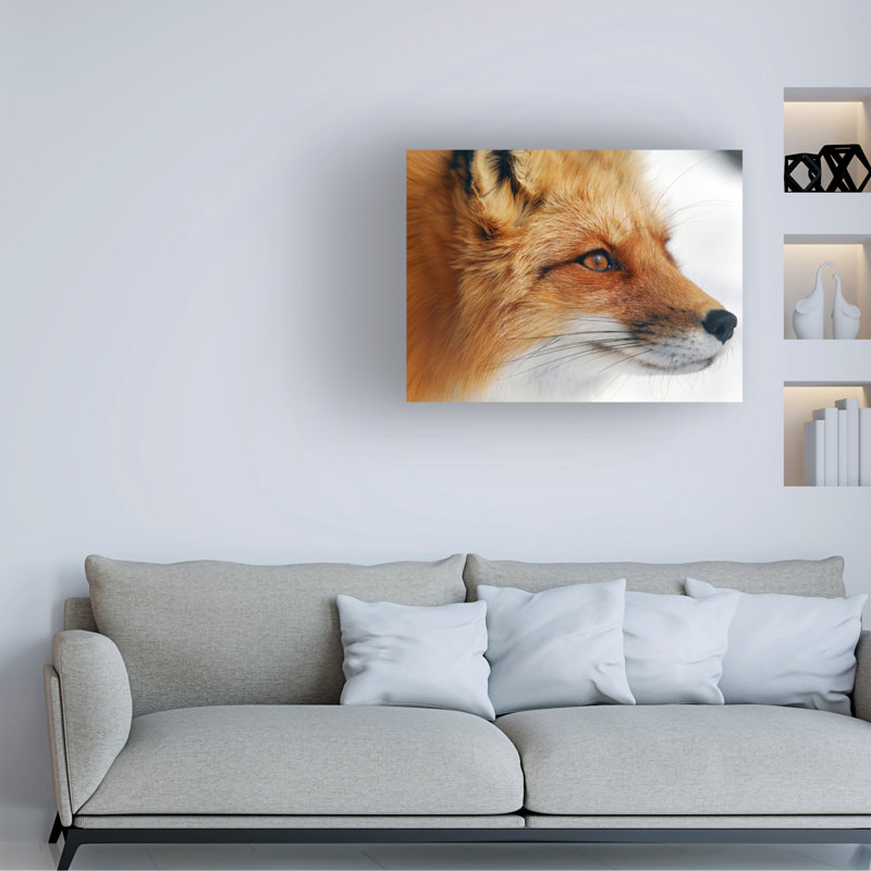 Art mural sur toile tendue - «Red Fox» d'Alain Turgeon pour décoration de salon, de chambre à coucher ou de bureau - 35 x 47