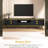 Tv Stand For 85" Tvs, Black And Gold Design, Storage Options, Entertainment Furniture Contemporary Open Shelf, Cabinets, Drawer, Golden Style