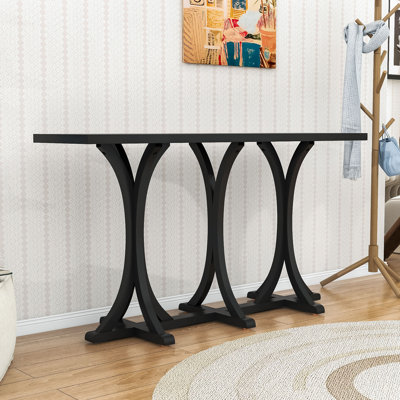 Table d'entrée polyvalente avec finition peinte et pieds courbés artistiques