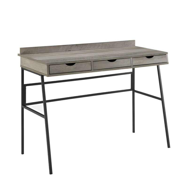 Caitlin Metal Base Writing Desk, Grey Wash