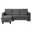 Canapé modulaire réversible en velours 82,5 po avec méridienne de rangement-1681814796