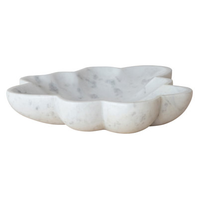 Marble Flower-Shaped Decorative Dish