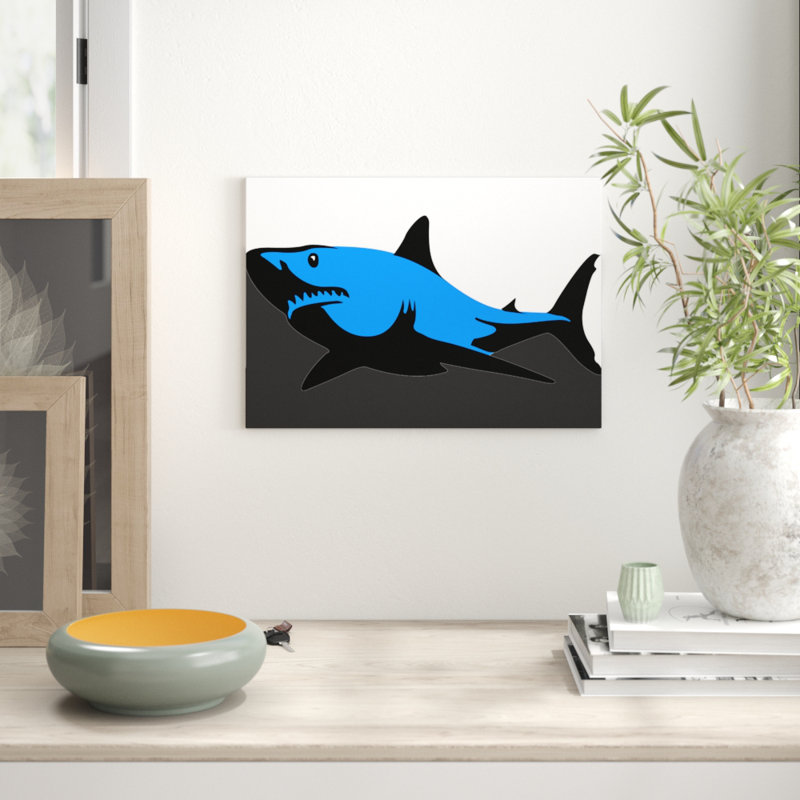 Graphic Shark Art - Frameless Print, 42cm H x 59.4cm W