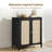 32'' Modern Sideboard Buffet Cabinet With Rattan Doors & Adjustable Shelves-117793391