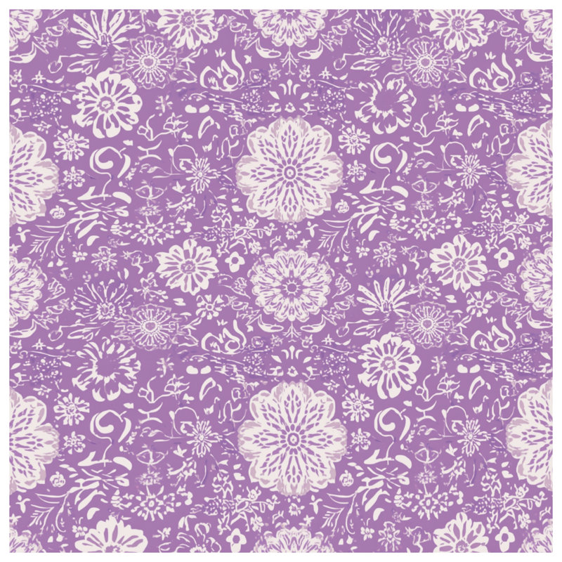 Tapis de bain mauve à motif floral, 34 po L x 21 po L