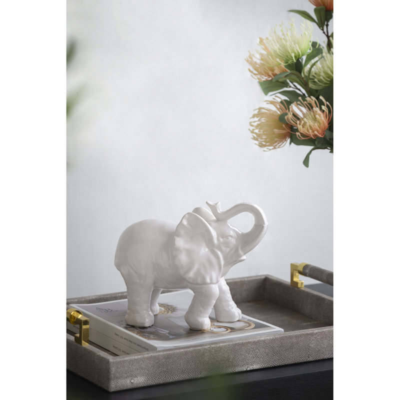 9.1x4.2x7.5" Trumpeting Elephant Accent
