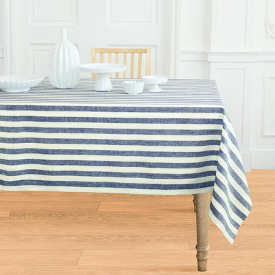 100% Pure Linen Tablecloth -Sorrento Stripe