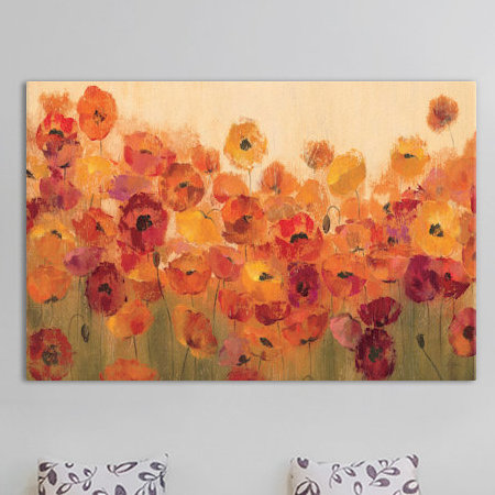«Summer Poppies II» par Silvia Vassileva - Estampe numérique sur toile tendue avec châssis, H 12 po x l 18 po x P 1,5 po