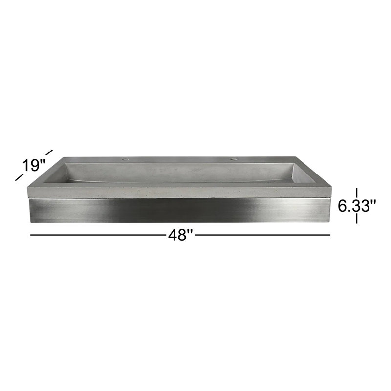 Zaca 48" Wall-Mounted Single Bathroom Vanity Set, No Faucet Hole, Ash