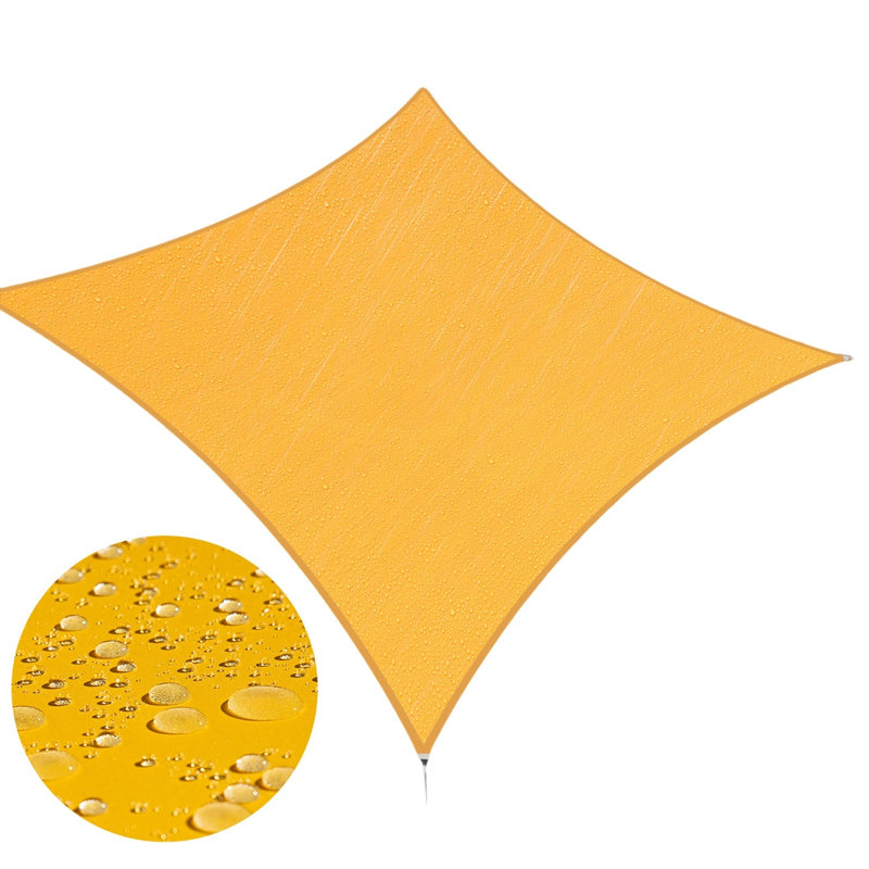 Voile d'ombrage imperméable carré Amgo Custom - durable et résistante aux rayons UV, Yellow, Bordure de jardin x 10 pi,
