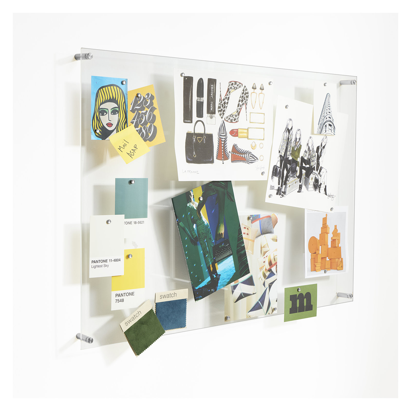 Easy Change Memo Board + Magnets, Silver, 27” x 39”