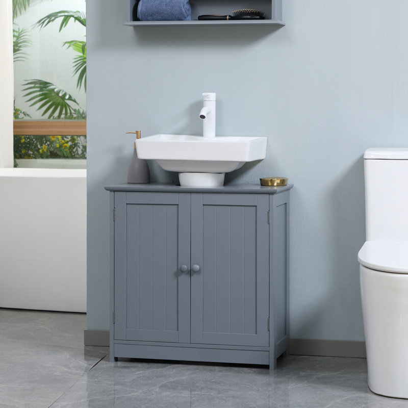 Armoire de salle de bain sous le lavabo avec 2 portes et tablette HOMcom