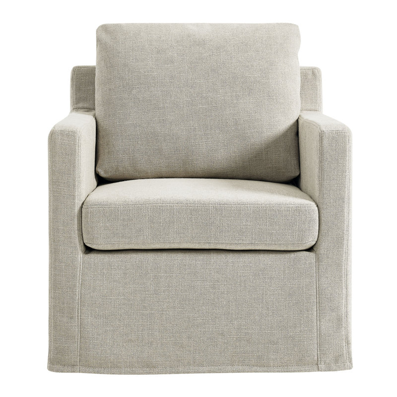 Fauteuil pivotant recouvert de tissu Serene, Tissu beige