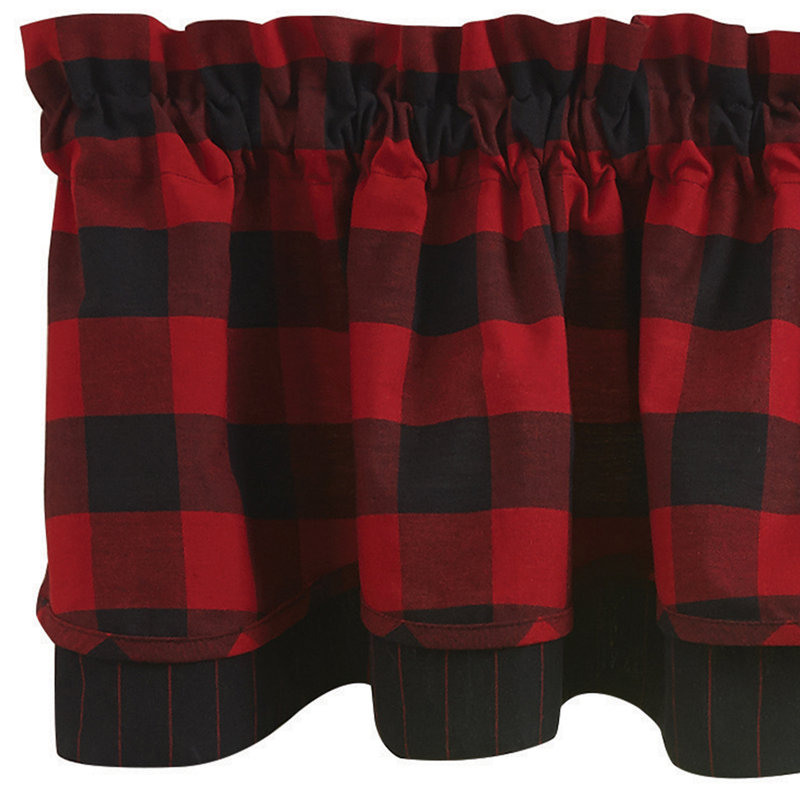 Cantonnière doublée à carreaux Buffalo 16 po, Rouge