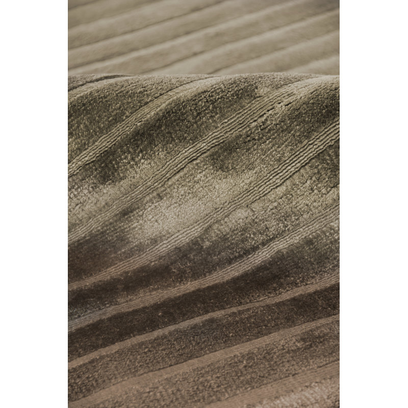 High Low Striped Area Rug in Khaki, Rectangle 12' x 15'