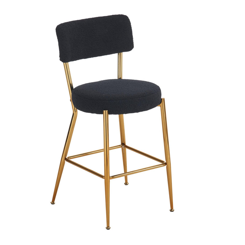 Tabourets de bar rembourrés Modern, Noir, noir, noir, noir, Noir, noir, noir, noir, Set of 4