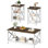 Ensemble de 3 tables basses de salon, table basse industrielle en X et 2 tables de bout, ensemble de 3 pièces de table de salon avec grand rangement pour appartement