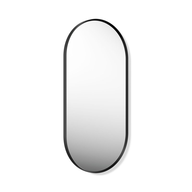 Essential Decorative Bathroom / Vanity Mirror, Matte Black, 40" x 20"