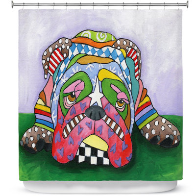 Rideau de douche simple anglais bouledogue sad