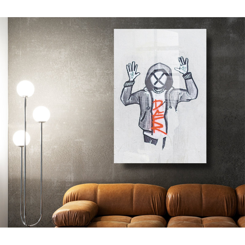 Banksy Decorative Tempered Glass Painting, 11.8 x 17.7 inches | 100% Tempered Glass, Thickness: 0.2 inches | Stunning Artwork for Home Decor, Unique Gift, Adds Modern Touch to Any Space