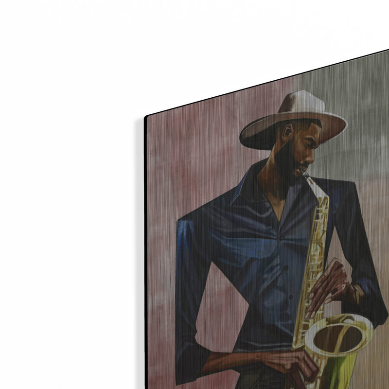  «Sax Player» par Manasseh Johnson, art mural en métal, 12 po x 16 po, H 16 po x l 12 po