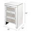 Table de chevet 3 tiroirs en argent