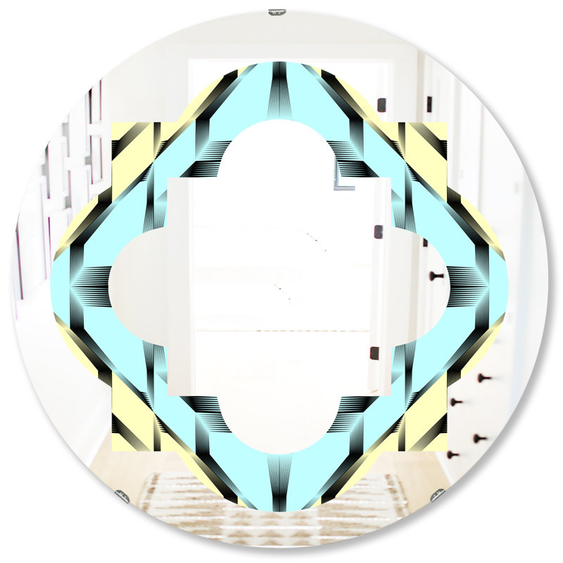 Miroir mural éclectique Quatrefoil Fashion Ornament, H 23,6 po x l 23,6 po