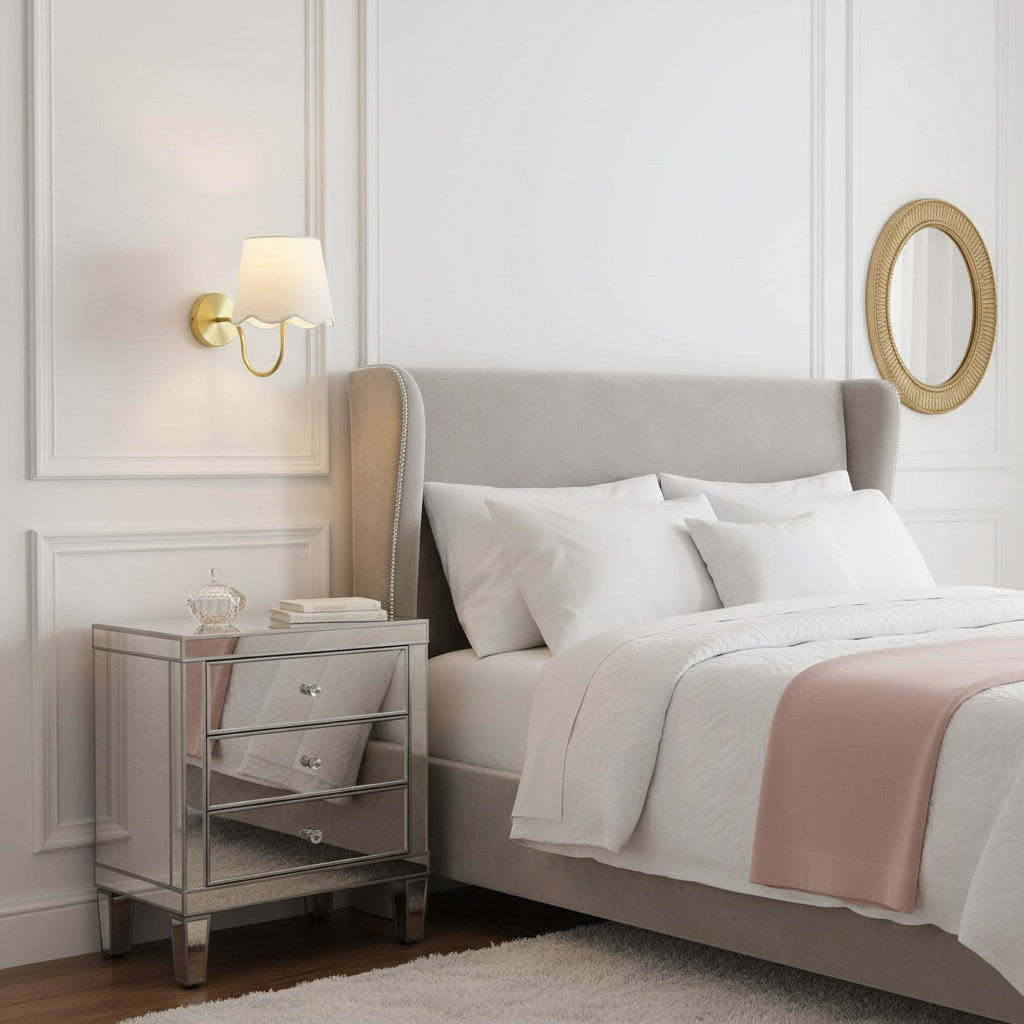 Single Light Linen Armed Sconce, Brass