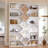 6-Tier Open Bookshelf, Bookcase With Diamond Accent Compartments, 46.7 X 9.4 X 70.9 Inches-926015871