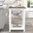 Farmhouse White Side Table With Oak Finish, Rustic End Table With Storage Shelf For Living Room Or Bedroom